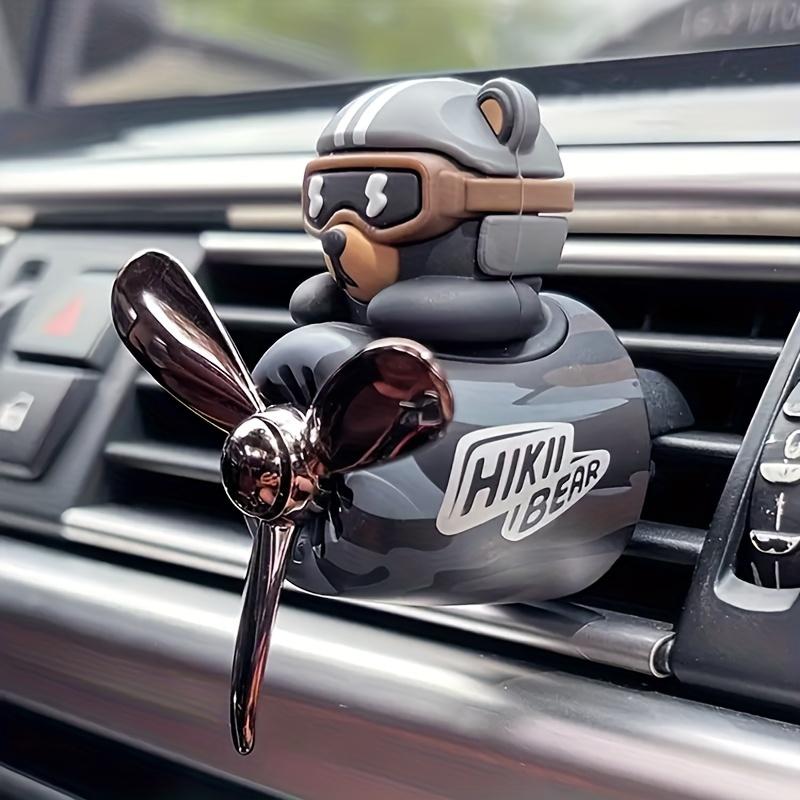 Car Air Freshener Cute Cartoon Bear Pilot Car Diffuser Rotating Propeller Automotive Air Outlet Fan Creative Car Perfume Decoration Car Accessories