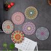 Bohemia Vintage Coasters Heat-insulated Ceramic RoundHousehold Retro Anti-scalding Tea Mat Kitchen Tableware Mat Accessories