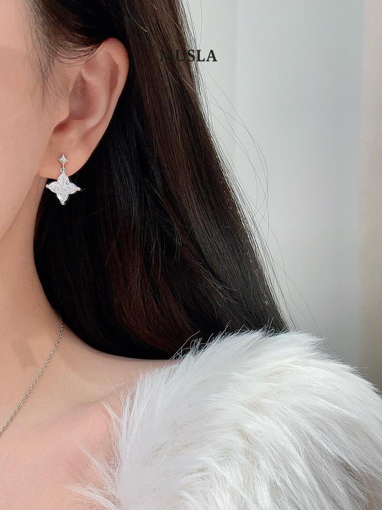 Musla Design Jewelry For Women Water Drop Hoop Earrings 925 Sterling Silver Earrings Zircon Fashion Stud Earrings