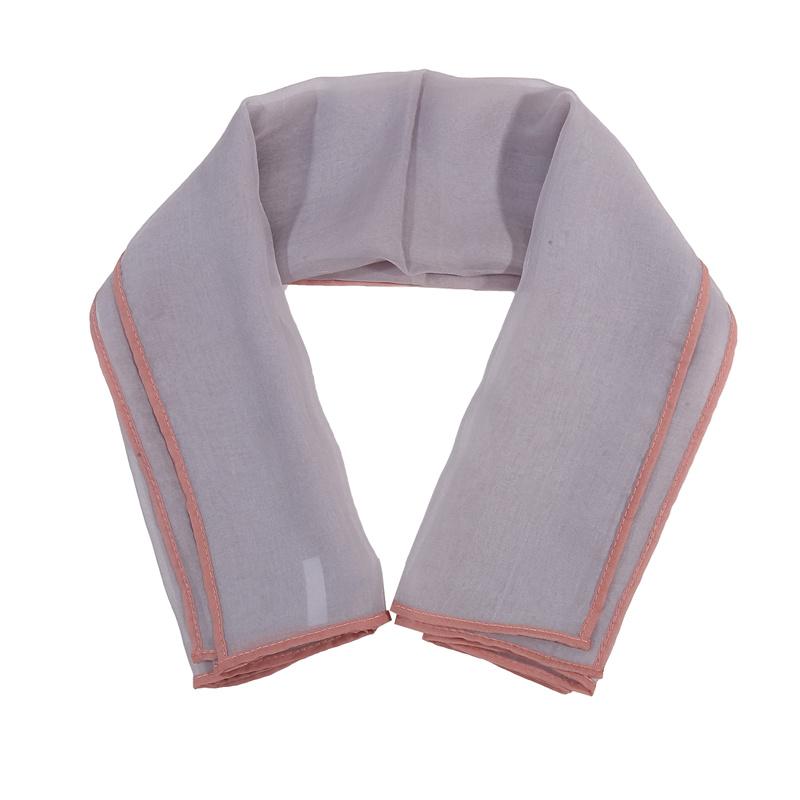 Fashion Simulated Silk Scarf Women's Simple Style Solid Color Thin Cloud Pattern Scarf Small Square Scarf