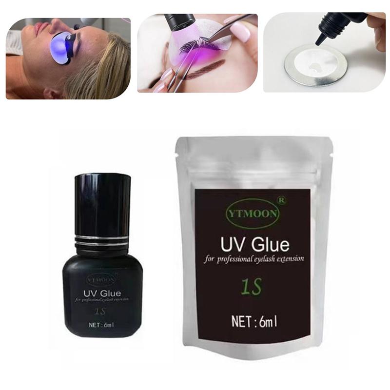 6Ml Uv Glue Adhesive For Eyelash Extensions 1S Fast Drying Strong False Eye Lash Extension Glue Long Lasting Uv Eyelash Glue