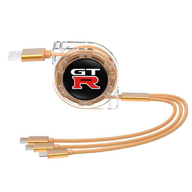 3 In 1 Micro USB Type C Charging Cable Multi Charger For Nissan Qashqai Juke Pulsar Sentra Altima Patrol Micra Rogue Almera Vers