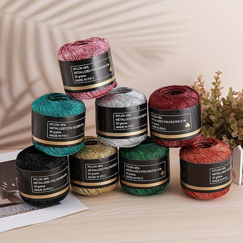120m PET Vielseitiges Gold Silber Flexibles Metallicgarn Funkelnd Handgewebt Glänzend 2mm Langlebig Glänzendes Garn Handwerksqualität