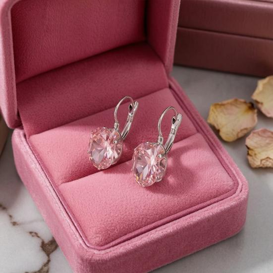 Stylish Ear Accessories for Ladies 1 Pair Cubic Zirconia Drop Dangle Earrings Women, Faux Streamlined Jewelry Commuting Crystal Hoop Levelback