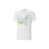 PUMA T Shirts Men's White Crew Neck Moderate Straight Fit 622554-02