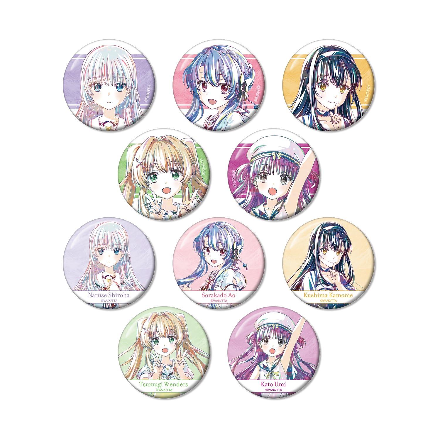 ТВ Аниме  Summer Pockets  Коллекционные жестяные значки Ani Art, Коробка 10 шт.