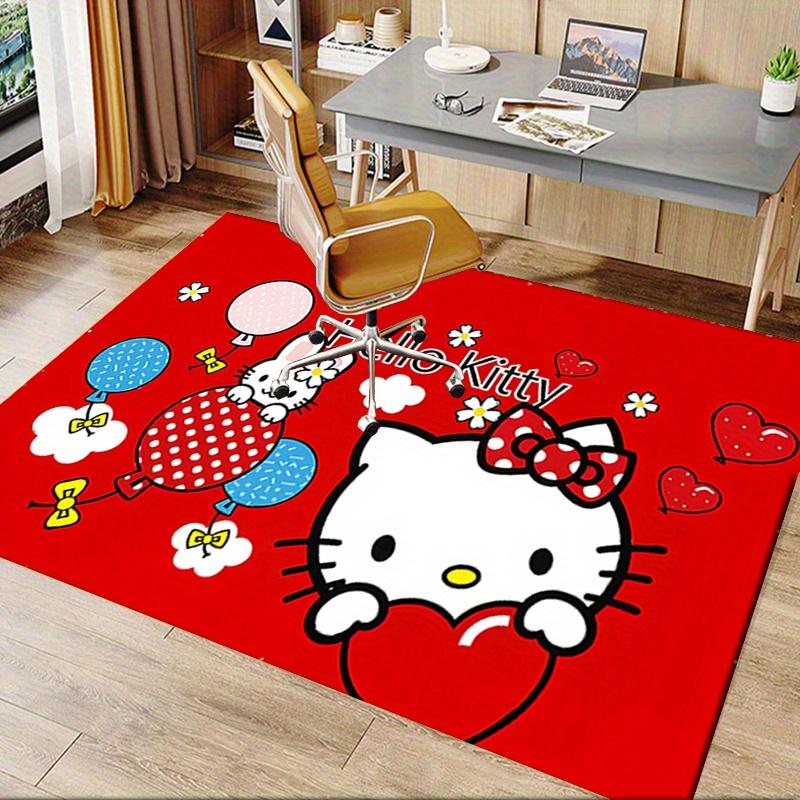Office Rug Hello Kitty, balloons Anti-Slip Rug, Machine Washable for Living Room, Bedroom, Office, Multiple Sizes, Bedroom Mat, Decorative Mat, Durabl