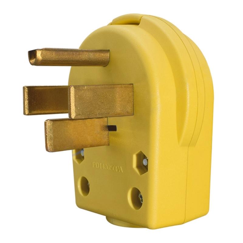 Heavy Duty 50Amp 125/250V 4 Poles Electrical Plug NEMA 14 50P PD1450PA For Commercial Dryers жёлтый