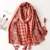 Soft Linen Cotton Scarf Shawls Women Luxury Premium Foulard Femme Long Spotted leopard print Tassel Scarfs Scarves Echarpe