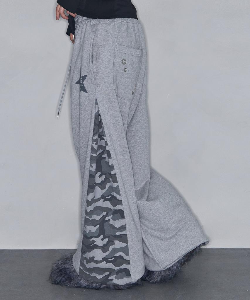 Aejeuyua Star Patch Color Block Sweatpants Melange