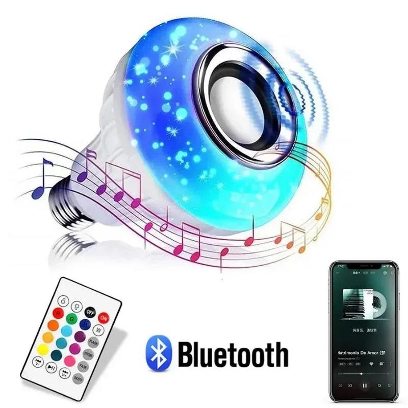AC 85-265V E27 LED12W Light Bulb RGB Multi-colour Change Bluetooth Speaker Music Playback Function Bedroom Christmas Party Decoration