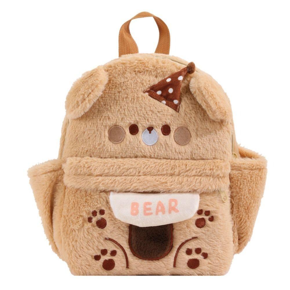 Large Capacity Cartoon Little Bear Backpack Adjustable Straps Animal Shoulder Bag Lady