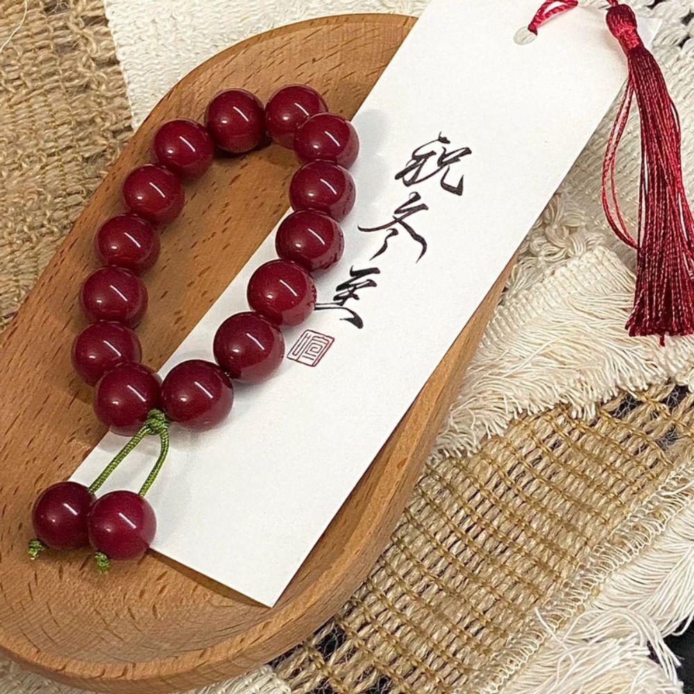 Red Prayer Beads Mala Bracelet Yoga Bodhi  Bracelet Bodhi Root Bracelet  Prayer Use