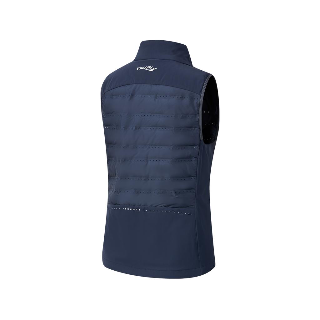 SAUCONY Stand Collar Loose Solid Color Vest Women Vests Obsidian-Blue SC1240030A-BL108