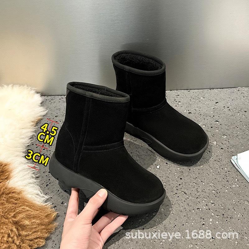 Snow boots women's winter velvet thickened waterproof sub-zero thick-soled casual short boots tide