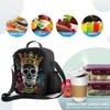 Bunte Zuckerschädel Rosenblätter Isolierte Lunchtasche für Schule Arbeit Picknick Lunchbox Behälter für Erwachsene Wiederverwendbare Kühltasche
