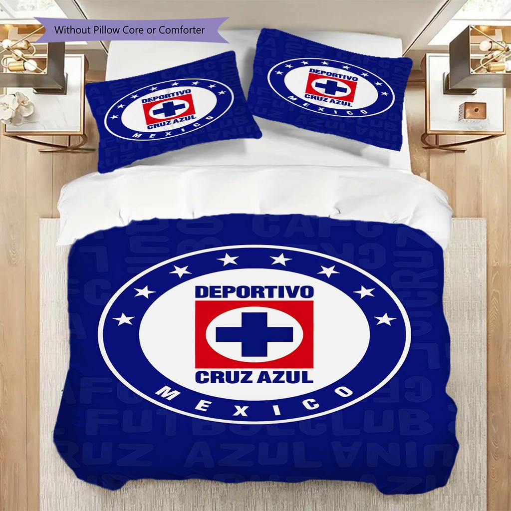 Cruz Azul Pattern Bedding Quilt Set Quilt Cover Pillowcase Home Decoration Birthday Gift (1 * duvet cover + 2 * pillowcase, without core)
