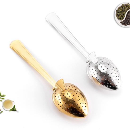 Te-spreder i rustfritt stål med krok Fine hull Te-intervallfilter for løsblads-te- og kaffebrygging Bærbar te-infuser for hjemreise