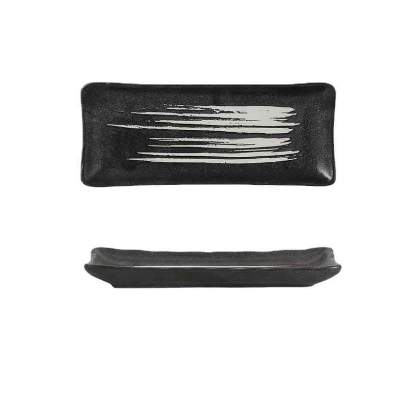 8-Inch long square plate Japanese ceramic plate creative cuisine sushi  large corner dim sum plate commercial flat