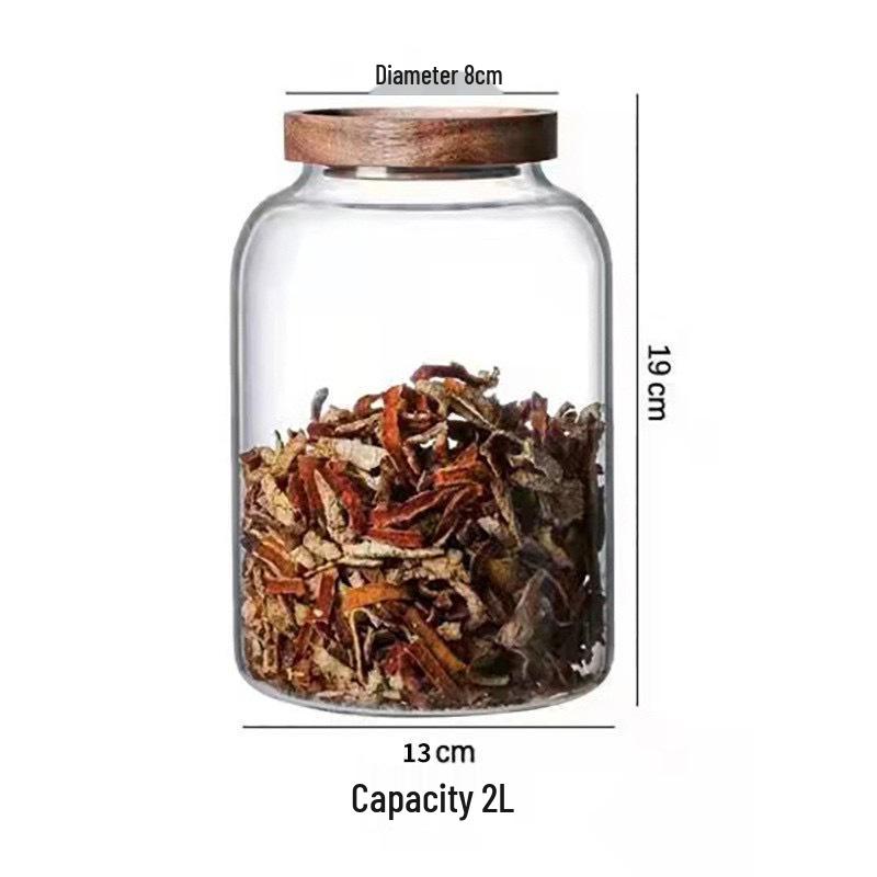 High-End Glass Storage Jar for Dried Tangerine Peel - Sealed Medicinal Material Display Container