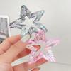 1pc Crystal Candy-colored Hair Clip Dazzling Hollowed-out Five-pointed Star Hair Clip Stylish and Elegant Hair Claw