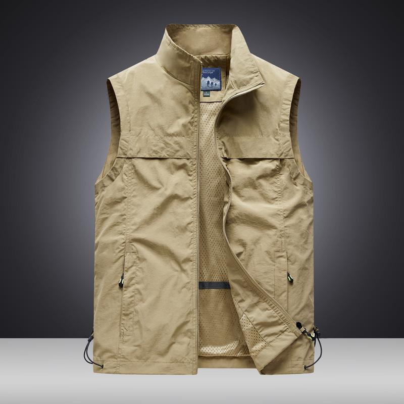Men's Four Seasons Middle-aged Outdoor Leisure Loose Large Size Vest European and American Sports Multi-bag Vest
