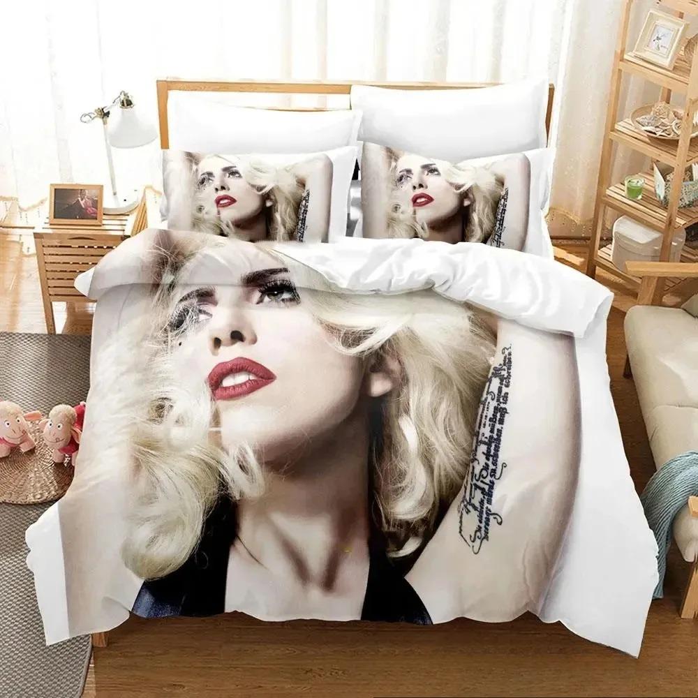 3D-Druck Lady Gaga Bettwäsche-Set Jungen Mädchen Twin Queen King Size Bettbezug Kissenbezug Bett Jungen Erwachsene Heimtextilien