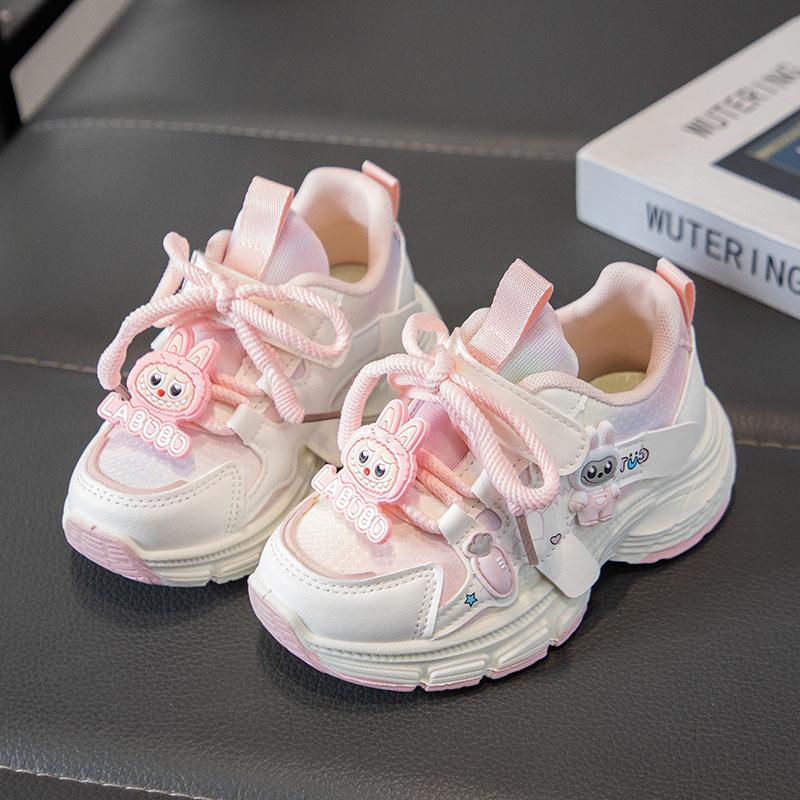 Children's Sports Shoes Girls' Cartoon Fashion Dad Shoes2026New Spring and Autumn Breathable Casual Running Shoes for Older Children