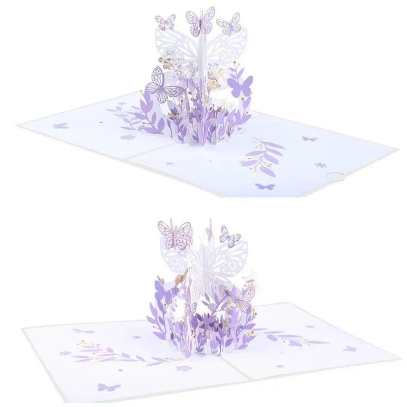 3D Butterfly Greeting Card Stationery Envelope Wedding Invitation Card Gift Valentine Birthday Thank You Invitation Card