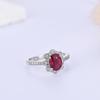 Natural Filled Ruby Jewelry Set July Birthstone 925 Silver Ring Earrings Necklace for Women Wedding Banquet Gifts Rare Precious