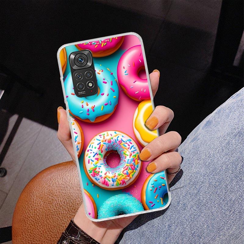 Macaron Ice Cream Cake Doughnut Phone Case For Xiaomi Redmi Note 15 14 13 12S 12 11 Pro Plus 14S 11S 11E 10 10S 11T 5G Personali
