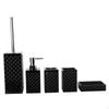 5 Bathroom Accessories: Decorative Toothbrush Holder, Toilet Brush, Mouthwash Cup And Soap Dish.