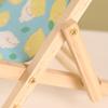Cute Beach Chairs Mobile Phone Holder Mini Wooden Beach Chair Model Foldable Phone Holder Photography Prop Miniature Scene Decor
