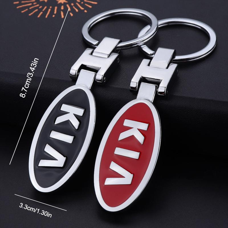 OUXU2 Metall Auto Styling Logo Schlüsselanhänger Schlüsselring für KIA sportage ceed sorento cerato optima picanto rio soul k3 k5 stonic Zubehör