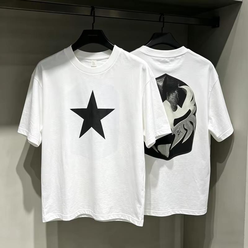 2026 Wrestler Mask Star Graphic Large Printed Cotton Unisex Short Sleeve Tshirts For Kids Adults Street Casual Tops