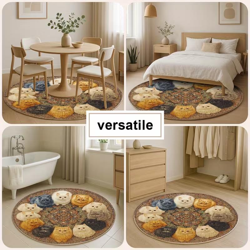 Polar Bear Ice Abyss Round Rug Coffee Table Side Floor Mat Studio Entry Hallway Home Decor Lounge Area Rug House Carpet