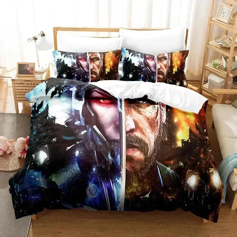 Anime Metal Gear Rising Revengeance On Steam Bedding Set Print With Pillowcase Duvet Cover Soft Queen King Size Bedclothes Home