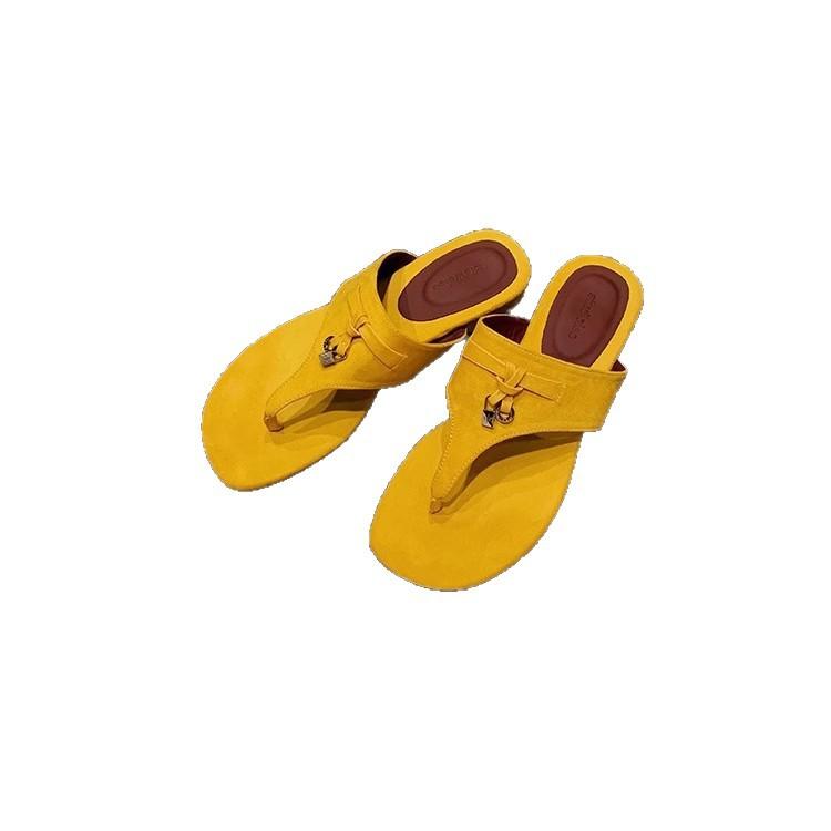 Sheepskin Version of Grape Mother, the Same French Temperament Flip-flops, Women's Summer Toe Tassel, Low-heeled Cool Slippers