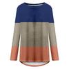 Women's Fashion Casual Irregular Patchwork Color Print Loose Medium Long Long Sleeve Top