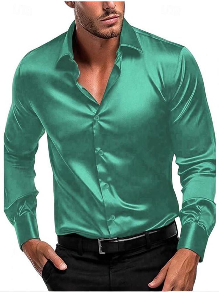 2025 Men's Silky Fabric Long-Sleeve Business Casual Shirt