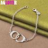 925 Sterling Silver Dubbel Runda Circle Armband Smycken