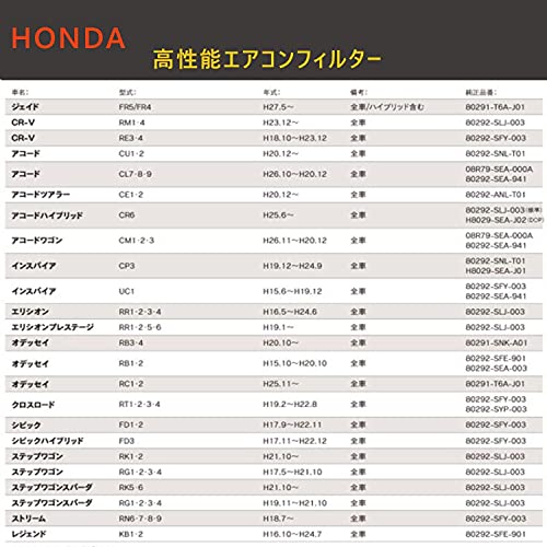 Air Conditioner Filter for Honda Cars Step Wagon RK5 RK6
