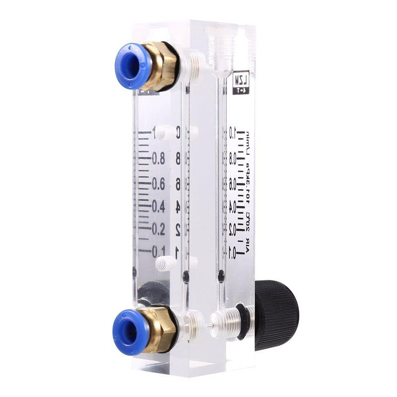 A58Z 2X 4T 0.1-1L/MIN Acrylic Variable Area Flow Meter Adjustable Panel Mount Gas Rotameter Air Flow Rate Controller