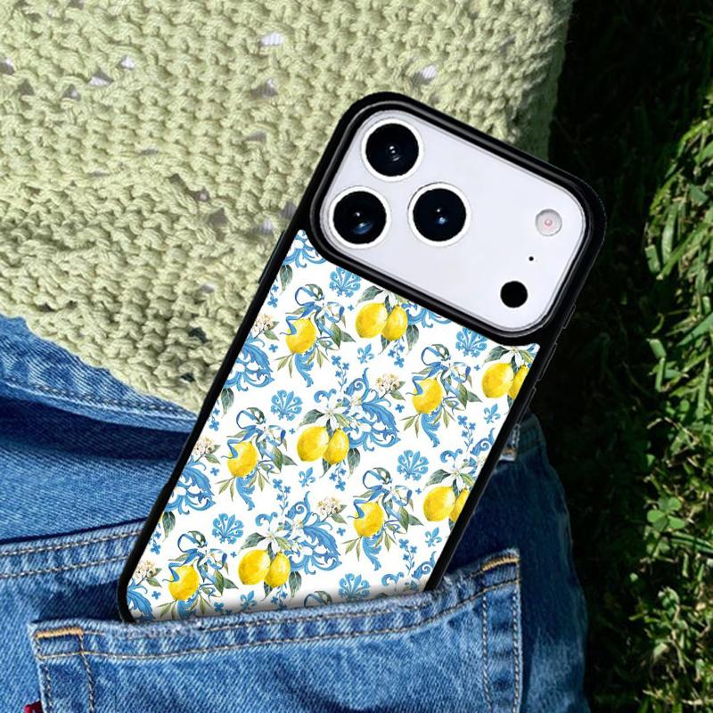 Mediterranean Lemon Soft Mobile Phone Case Compatible with IPhone 17 16 15 14 13 12 11Pro Max 17 Air Cover