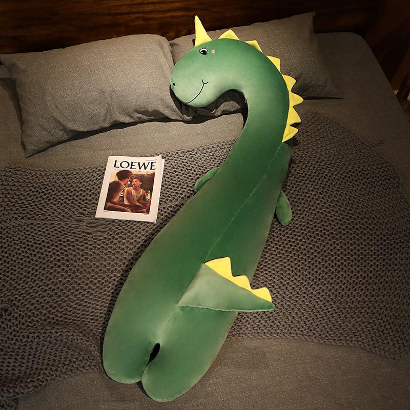Cartoon Animal Dinosaur Shiba Inu Throw Pillow Plush Toy Unicorn Curved Long Pillow Girl Sleeping Soothing Doll