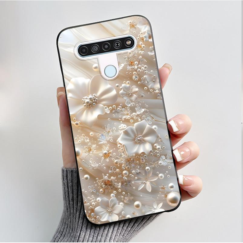 Printing Pattern Case For LG Q61 / LG K61 / LG Q70 Cover Fundas Soft Silicone Black Shell Cute Flower Cartoon Casing Coque Capa