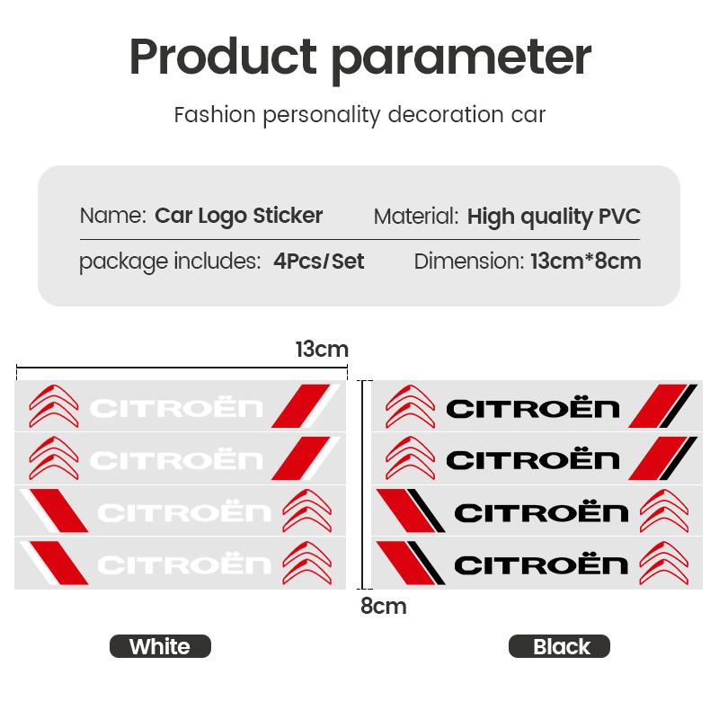 4Pcs Car Door Handle Stickers Tire Rear View Mirror Decals Decoration For Citroen Grand Berlingo Jumper Celysee Xsara Picasso