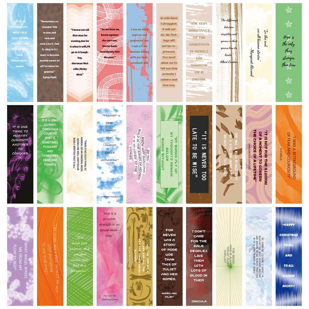 30PCS Bookmark Bundle Bookmark Students Luggage Readers Page Aesthetic Suitcase DIY Office Page Aesthetic Reading Book Cards