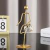 Athlete Crystal Ball Figurine Iron Gold Desktop Ornament Bedroom Living Room
