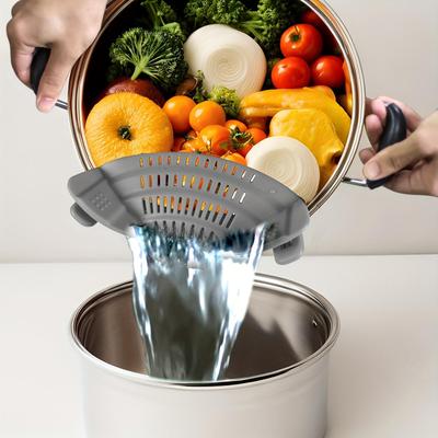 Silikon-Lebensmittelsieb zum Anklipsen, Siebe für Töpfe, Pfannen, Schüsseln, auslaufsicherer Nudeltopf, verstellbarer Filter, lebensmittelechtes Reis- und Obstsieb